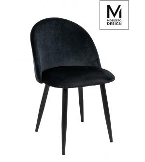 MODESTO krzesło NICOLE czarne - welur, metal