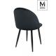 MODESTO krzesło NICOLE czarne - welur, metal