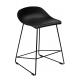 Krzesło barowe ROLF czarne 66 cm - polipropylen, metal