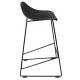 Krzesło barowe ROLF czarne 66 cm - polipropylen, metal