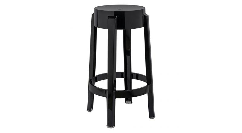 Krzesło barowe CHARLES 65 czarne - poliwęglan