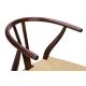 Krzesło WISHBONE ciemny brąz - drewno bukowe, naturalne włókno