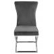 Krzesło IMPERIAL ciemny szary - welur , stal polerowana