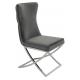 Krzesło IMPERIAL ciemny szary - welur , stal polerowana