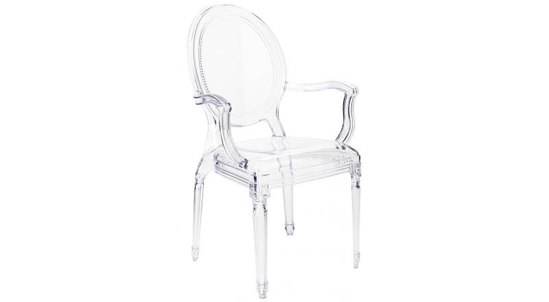 Krzesło PRINCE ARM transparentne - poliwęglan