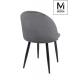 MODESTO krzesło NICOLE szare - welur, metal