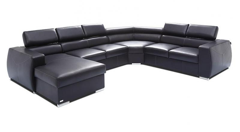 Narożnik skórzany VENTO z funkcją spania i pojemnikami