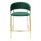 Krzesło barowe MARGO 65 ciemny zielony - welur, podstawa złota