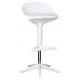 Krzesło barowe BENT biały - z regulacją wysokości, polipropylen