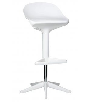 Krzesło barowe BENT biały - z regulacją wysokości, polipropylen