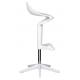 Krzesło barowe BENT biały - z regulacją wysokości, polipropylen