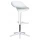Krzesło barowe BENT biały - z regulacją wysokości, polipropylen