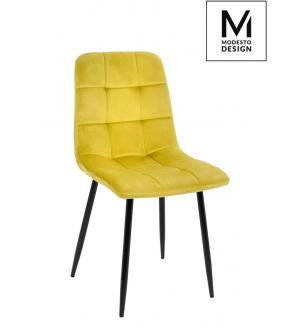 MODESTO krzesło CARLO musztardowe - welur, metal