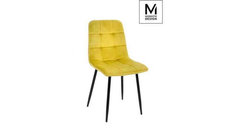 MODESTO krzesło CARLO musztardowe - welur, metal