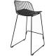 Krzesło barowe MILES czarne 66 cm - metal, ekoskóra