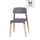 MODESTO krzesło ECCO szare - polipropylen, podstawa bukowa
