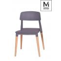MODESTO krzesło ECCO szare - polipropylen, podstawa bukowa