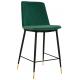 Krzesło barowe DIEGO 65 zielone - welur, podstawa czarno złota