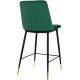 Krzesło barowe DIEGO 65 zielone - welur, podstawa czarno złota