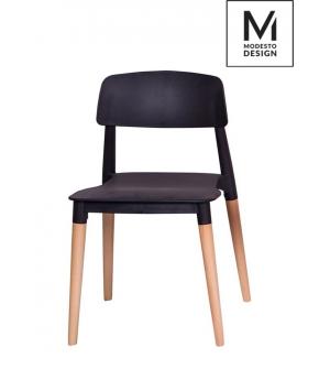 MODESTO krzesło ECCO czarne - polipropylen, podstawa bukowa