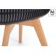 MODESTO krzesło BASKET ARM WOOD czarne - polipropylen, nogi jesionowe