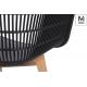 MODESTO krzesło BASKET ARM WOOD czarne - polipropylen, nogi jesionowe