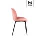MODESTO krzesło SCOOP pudrowy róż - welur, metal