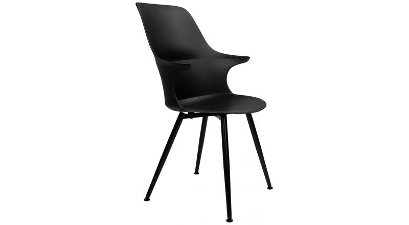 Krzesło BRAZO HIGH czarne - polipropylen, metal