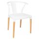 Krzesło WISHBONE PP białe - polipropylen, drewno