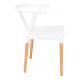 Krzesło WISHBONE PP białe - polipropylen, drewno