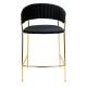 Krzesło barowe MARGO 65 czarne - welur, podstawa złota