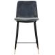 Krzesło barowe DIEGO 65 ciemny szary - welur, podstawa czarno złota