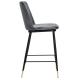 Krzesło barowe DIEGO 65 ciemny szary - welur, podstawa czarno złota