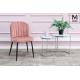 MODESTO krzesło RANGO różowe - welur, metal