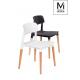 MODESTO krzesło ECCO białe - polipropylen, podstawa bukowa