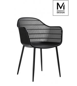 MODESTO krzesło BASKET ARM czarne - polipropylen