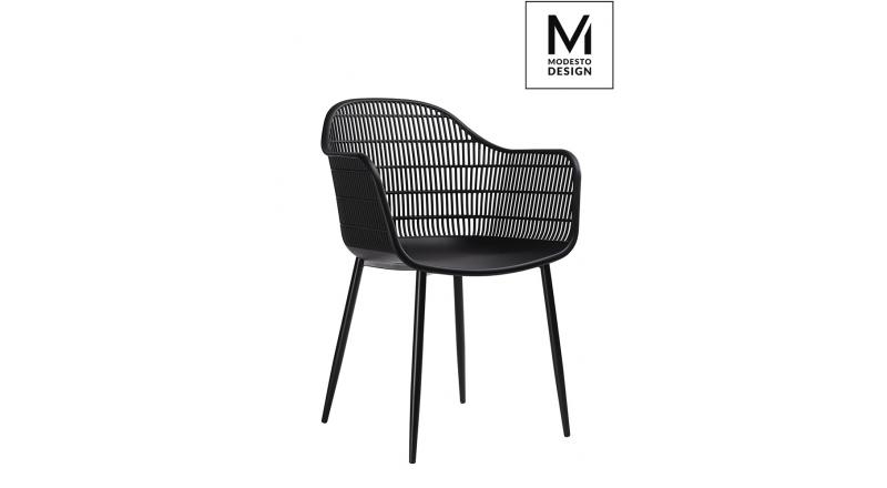 MODESTO krzesło BASKET ARM czarne - polipropylen