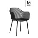 MODESTO krzesło BASKET ARM czarne - polipropylen