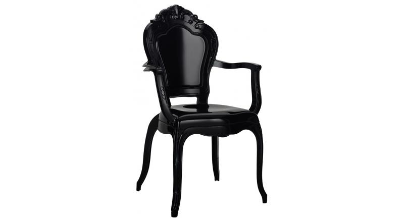 Krzesło KING ARM czarne - poliwęglan