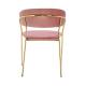Krzesło MARGO brudny róż - welur, podstawa złota