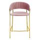 Krzesło barowe MARGO 65 brudny róż - welur, podstawa złota