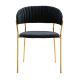 Krzesło MARGO czarne - welur, podstawa złota