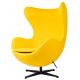 Fotel EGG CLASSIC BLACK żółty słoneczny.36 - wełna, podstawa czarna