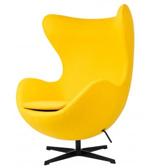 Fotel EGG CLASSIC BLACK żółty słoneczny.36 - wełna, podstawa czarna
