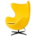 Fotel EGG CLASSIC BLACK żółty słoneczny.36 - wełna, podstawa czarna