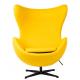 Fotel EGG CLASSIC BLACK żółty słoneczny.36 - wełna, podstawa czarna