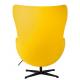 Fotel EGG CLASSIC BLACK żółty słoneczny.36 - wełna, podstawa czarna