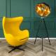 Fotel EGG CLASSIC BLACK żółty słoneczny.36 - wełna, podstawa czarna