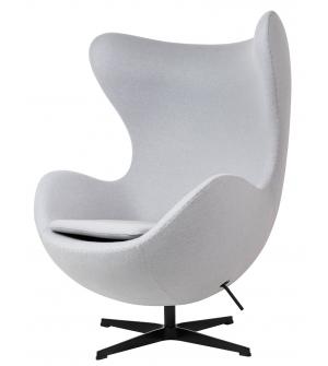 Fotel EGG CLASSIC BLACK szary popielaty.18 - wełna, podstawa czarna