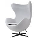 Fotel EGG CLASSIC BLACK szary popielaty.18 - wełna, podstawa czarna